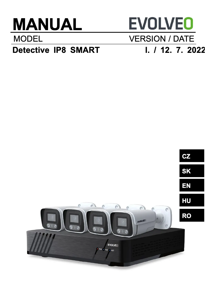 Page 1 de la notice Manuel utilisateur Evolveo Detective IP8 SMART