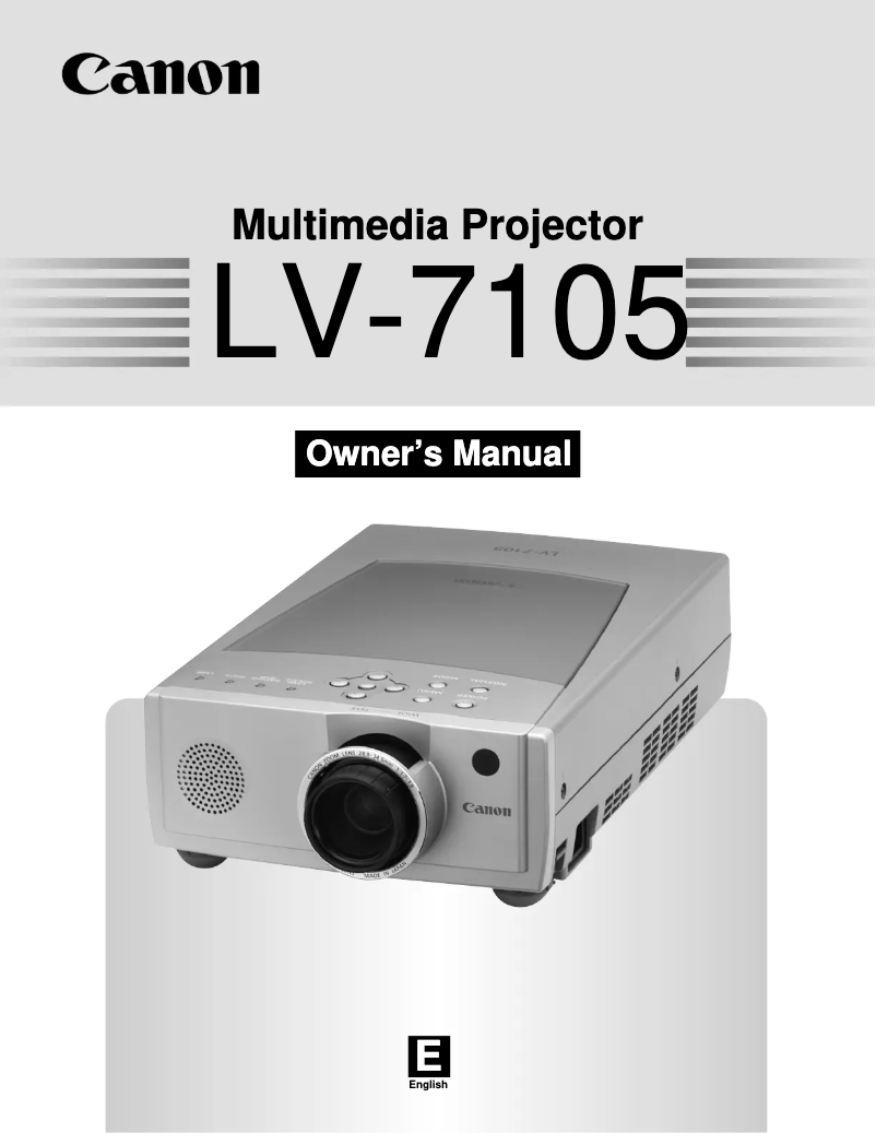 Page 1 de la notice Manuel utilisateur Canon LV-7105