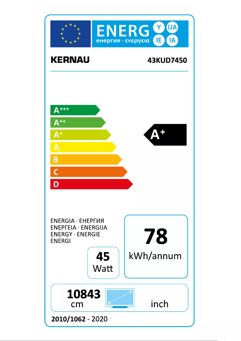 Page 1 de la notice Manuel utilisateur Kernau 43 KUD 7450
