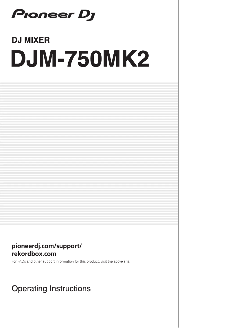 Page n°1 - Manuel utilisateur Pioneer DJM-750MK2