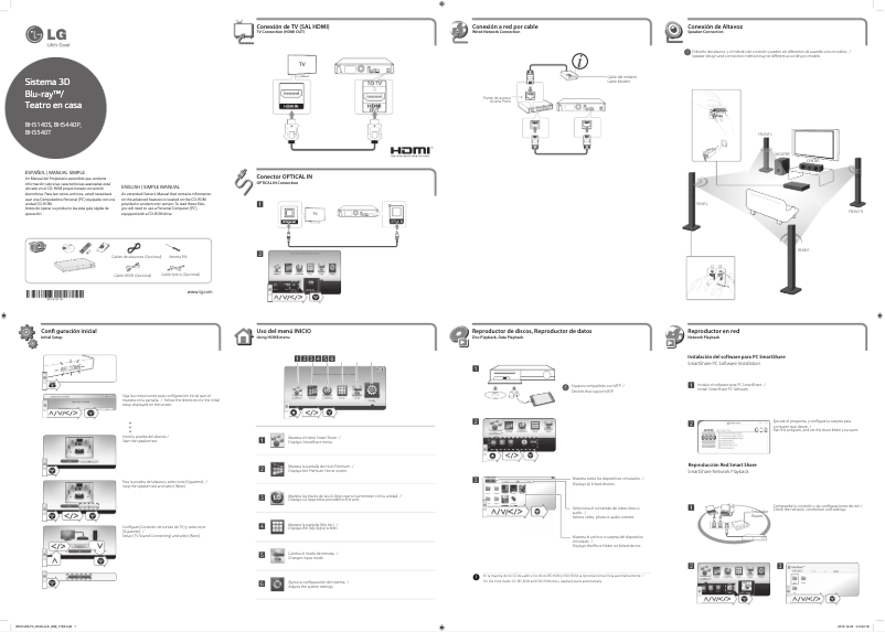 Page n°1 - Guide d'installation LG BH5140S