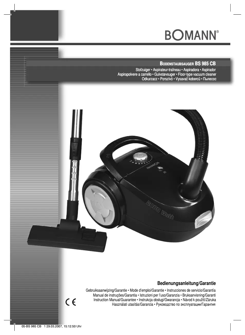 Page 1 de la notice Manuel utilisateur Bomann BS 985 CB