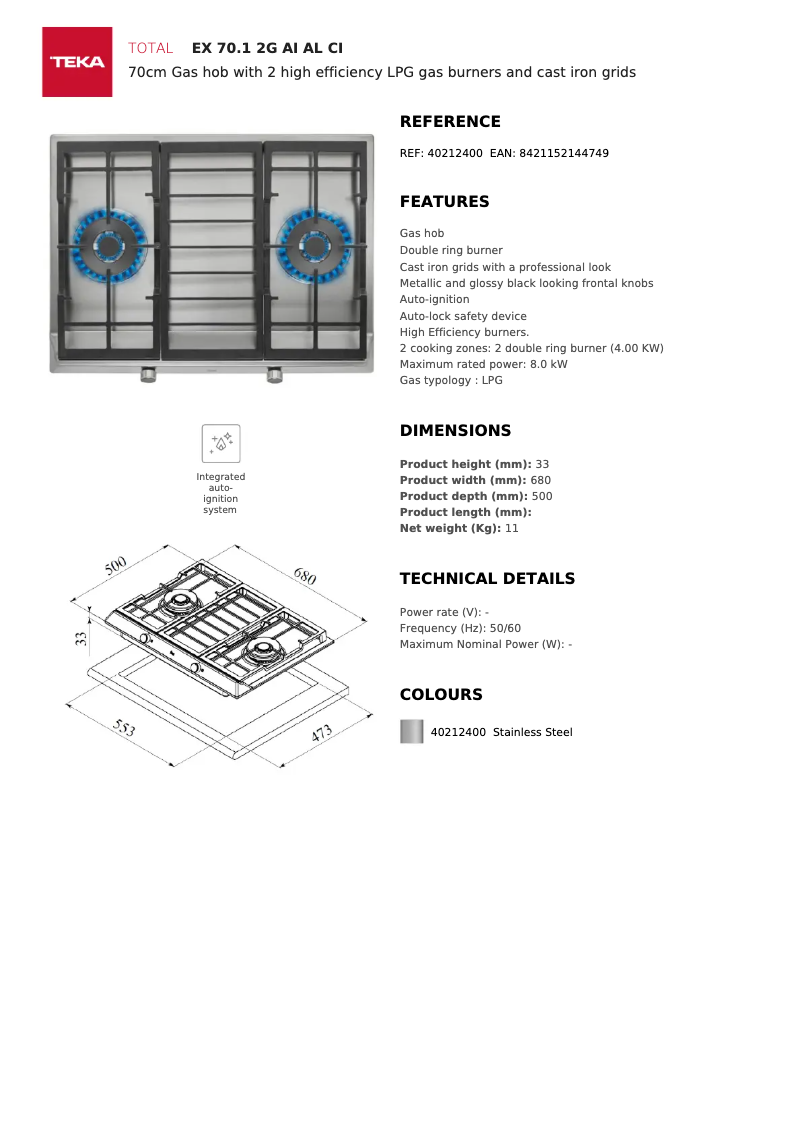 Image de la première page du manuel de l'appareil EX 70.1 2G AI AL DR CI