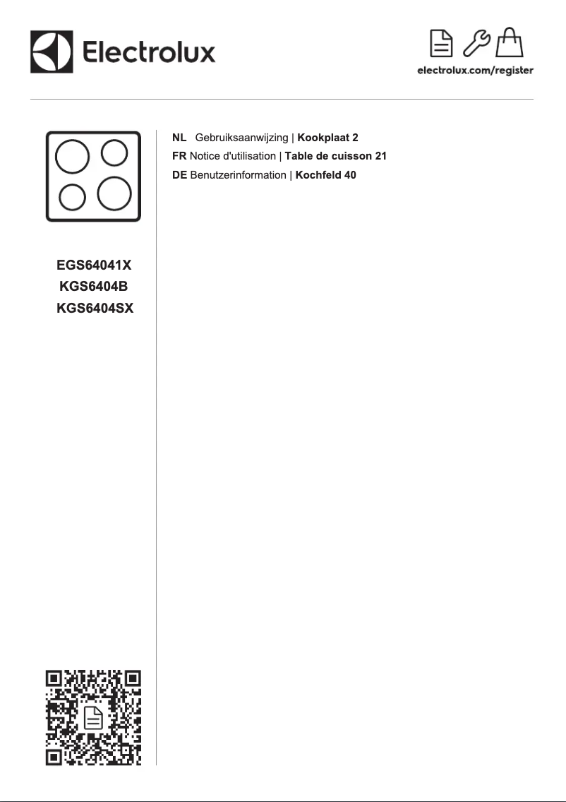 Page n°1 - Manuel utilisateur Electrolux EGS64041X