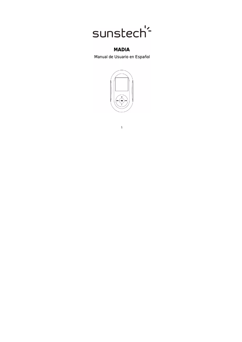 Page n°1 - Manuel utilisateur Sunstech Madia