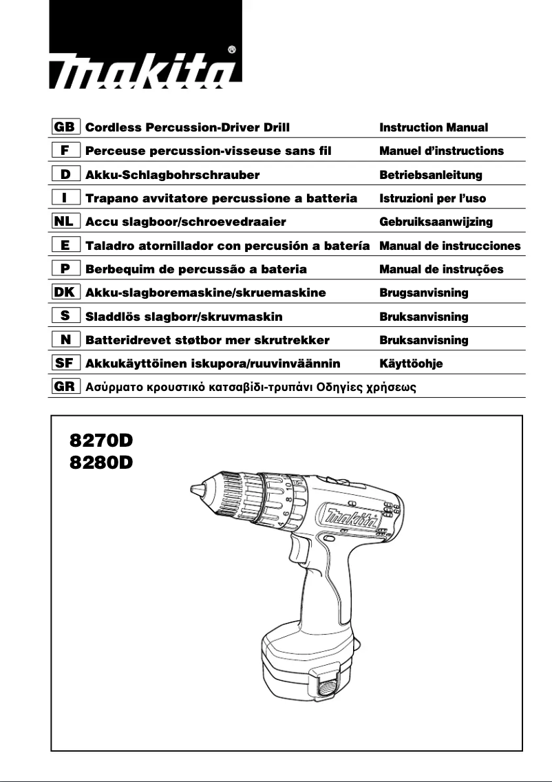Page 1 de la notice Manuel utilisateur Makita 8270D