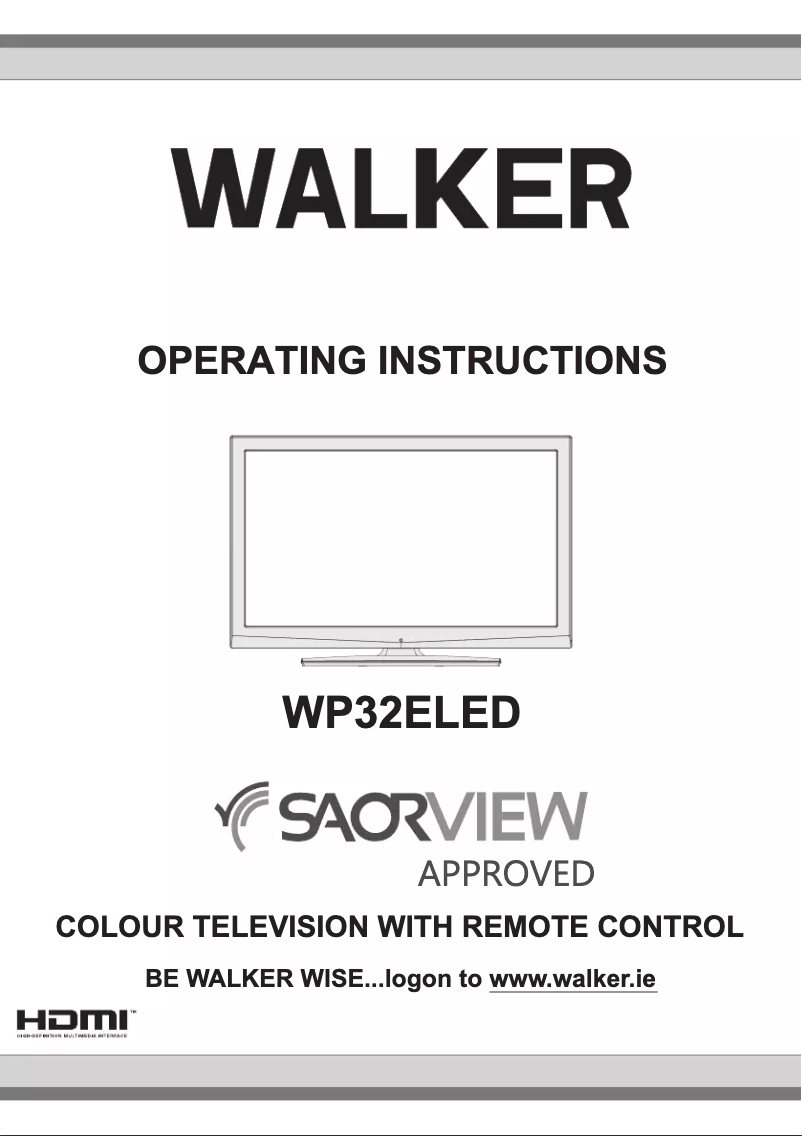 Page n°1 - Manuel utilisateur Walker WP32ELED