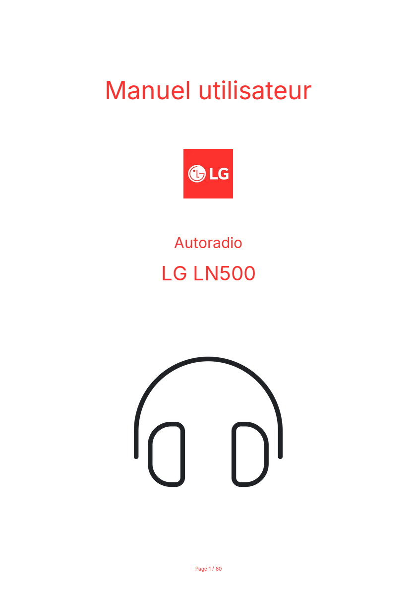 Image de la première page du manuel de l'appareil LN500