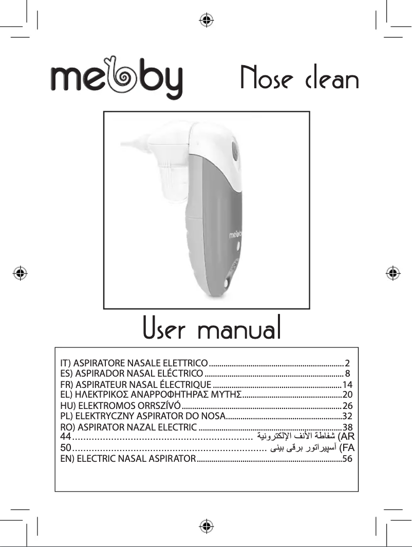 Page n°1 - Manuel utilisateur Mebby Nose clean
