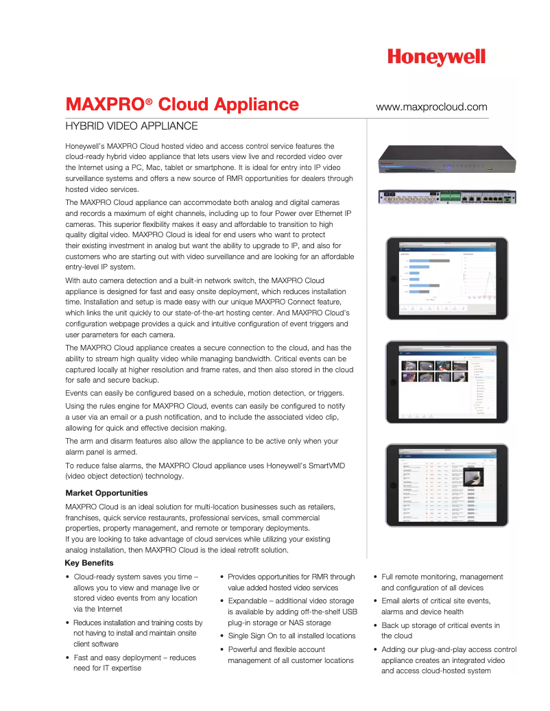 Page 1 de la notice Manuel utilisateur Honeywell MAXPRO HRRH8