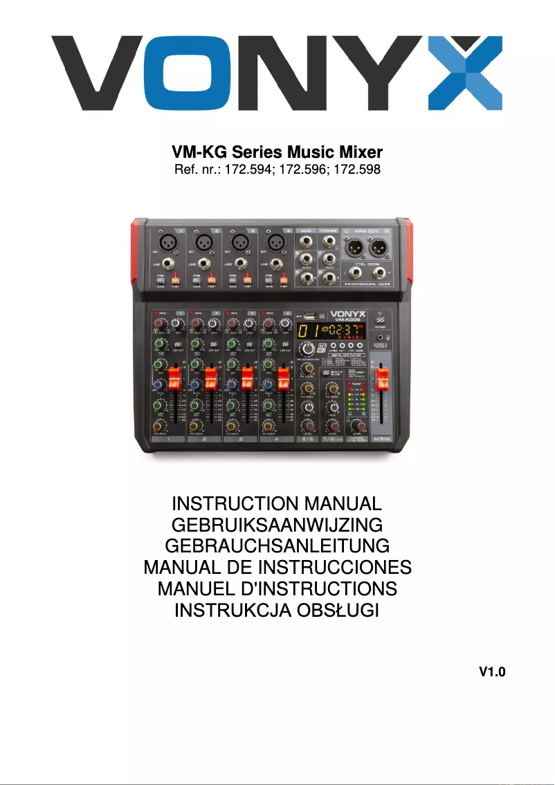 Page n°1 - Manuel utilisateur Vonyx VM-KG10