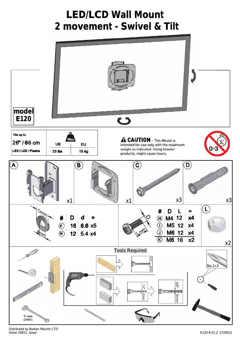 Page n°1 - Manuel utilisateur Barkan E120