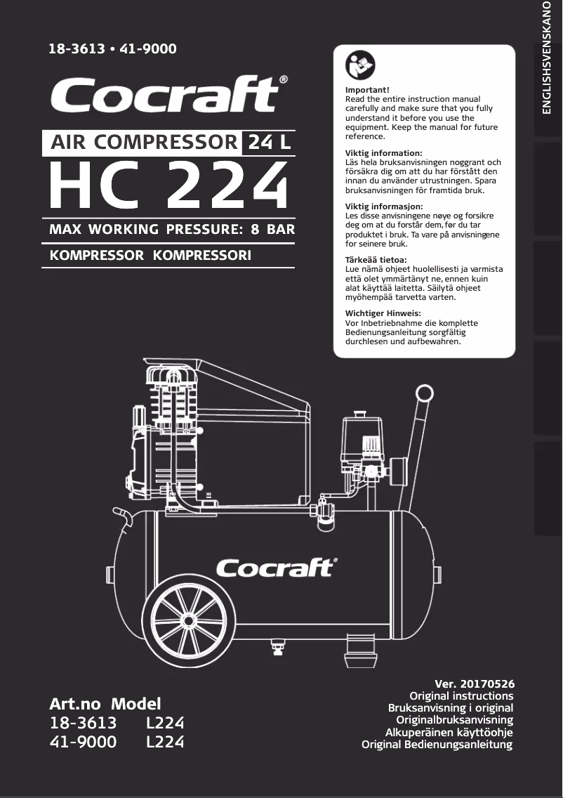 Page 1 of the manual User Manual Cocraft L224
