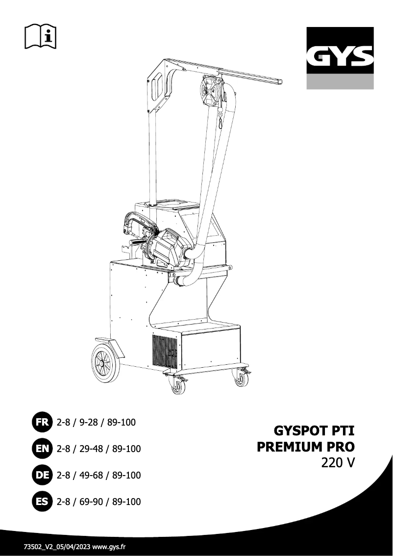 Image de la première page du manuel de l'appareil Gyspot PTI Premium PRO 220V