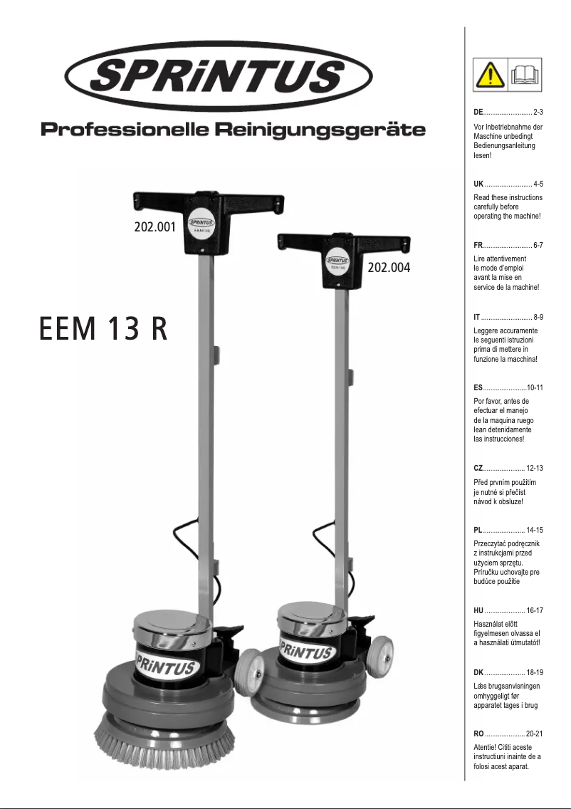 Page n°1 - Manuel utilisateur SPRiNTUS EEM 13 R