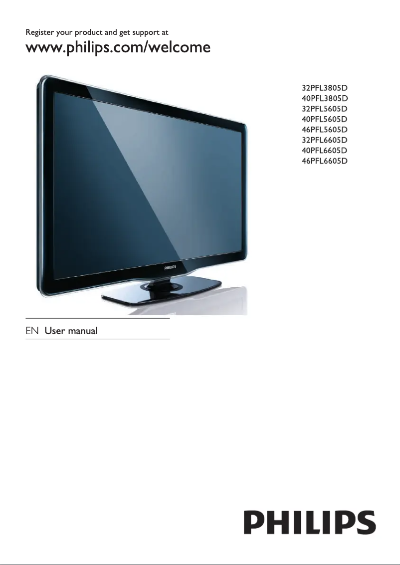 Image de la première page du manuel de l'appareil 40PFL5605D