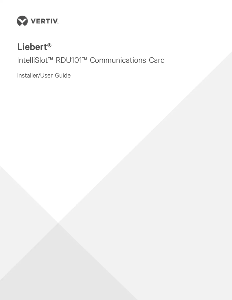 Image de la première page du manuel de l'appareil IntelliSlot RDU101