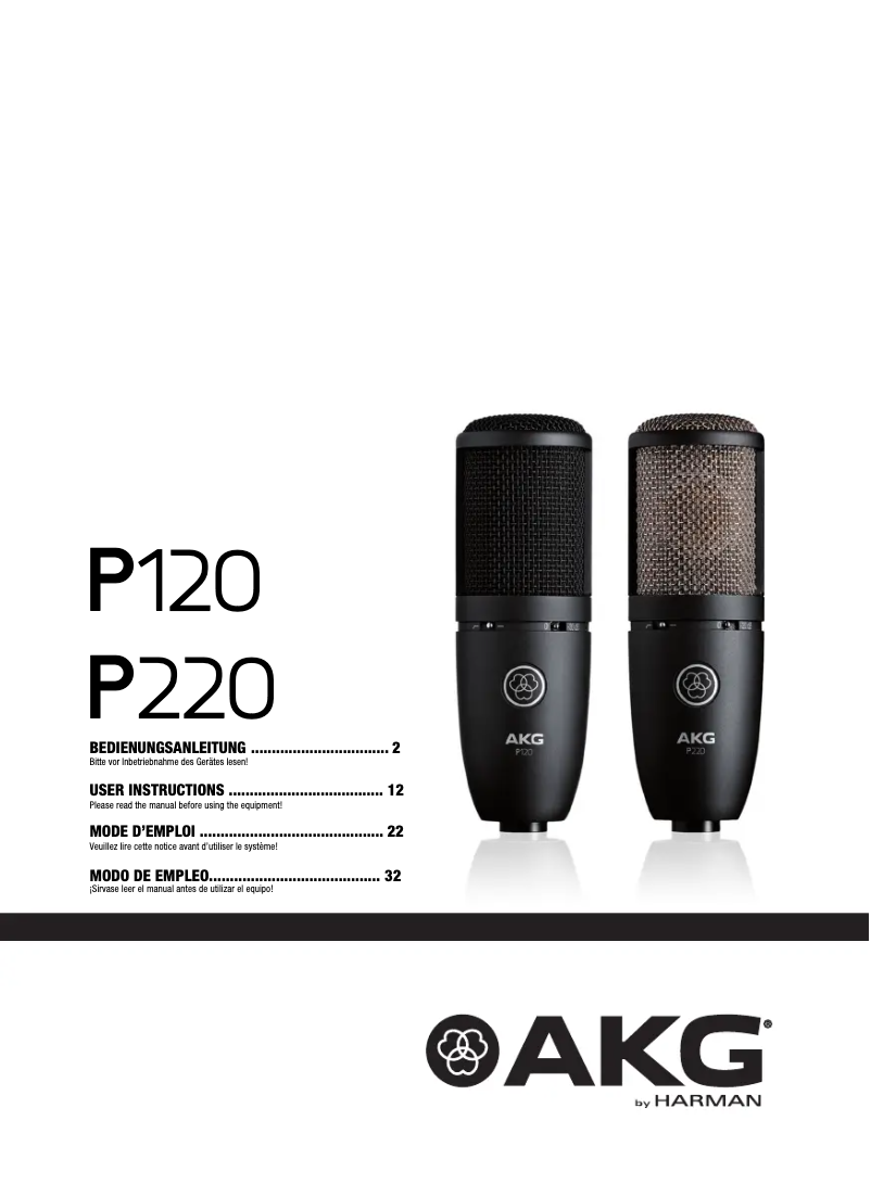 Page n°1 - Manuel utilisateur AKG P220