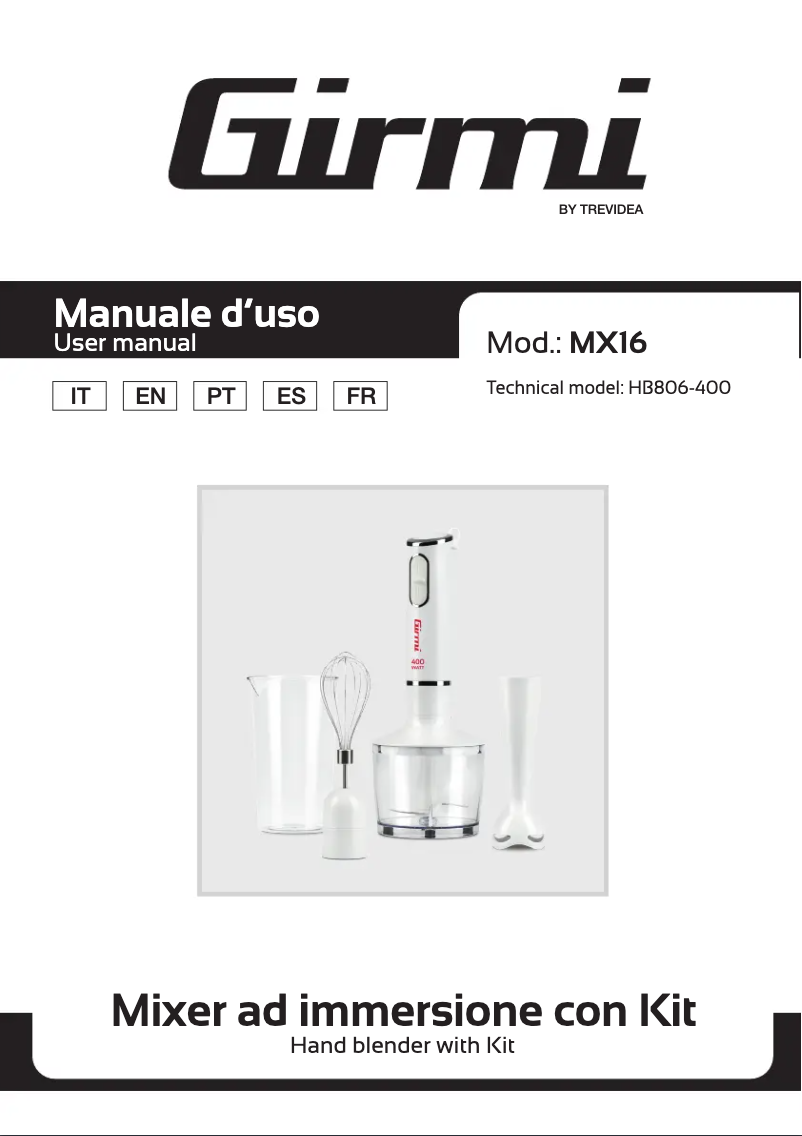 Image de la première page du manuel de l'appareil MX16