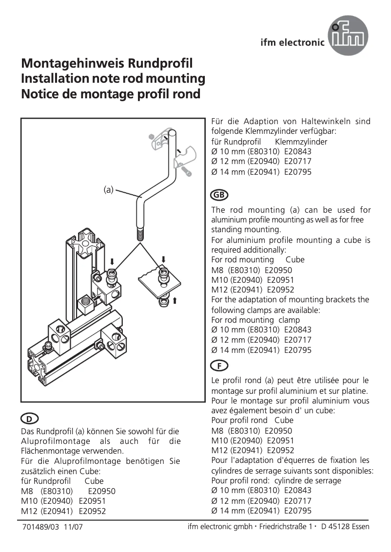 Page n°1 - Manuel utilisateur IFM E20940