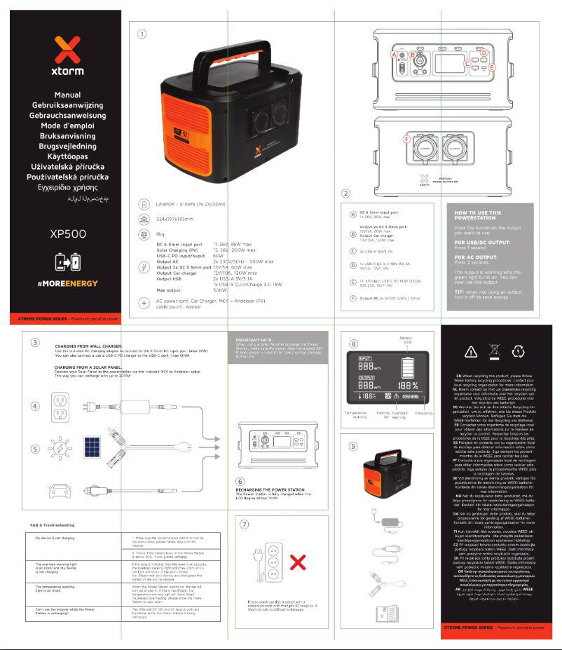 Page 1 de la notice Manuel utilisateur Xtorm XP500
