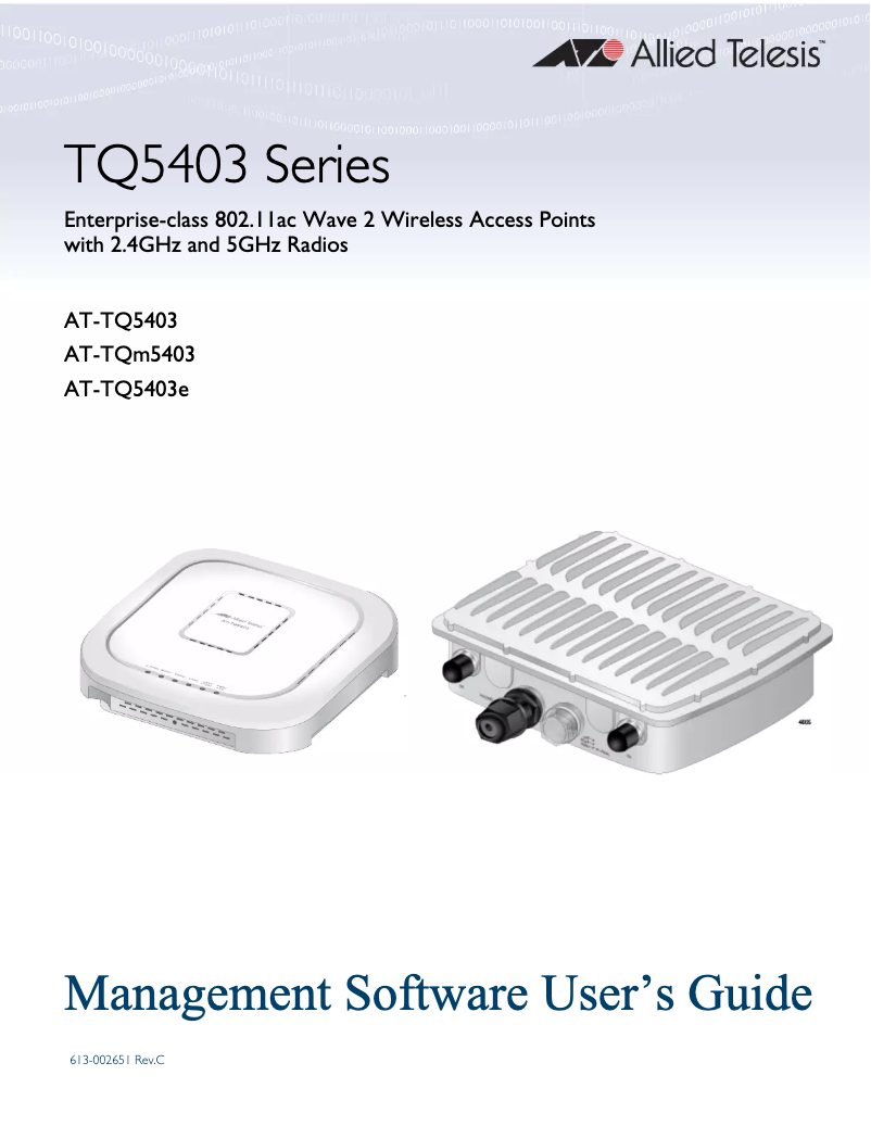 Page n°1 - Manuel utilisateur Allied Telesis AT-TQm5403