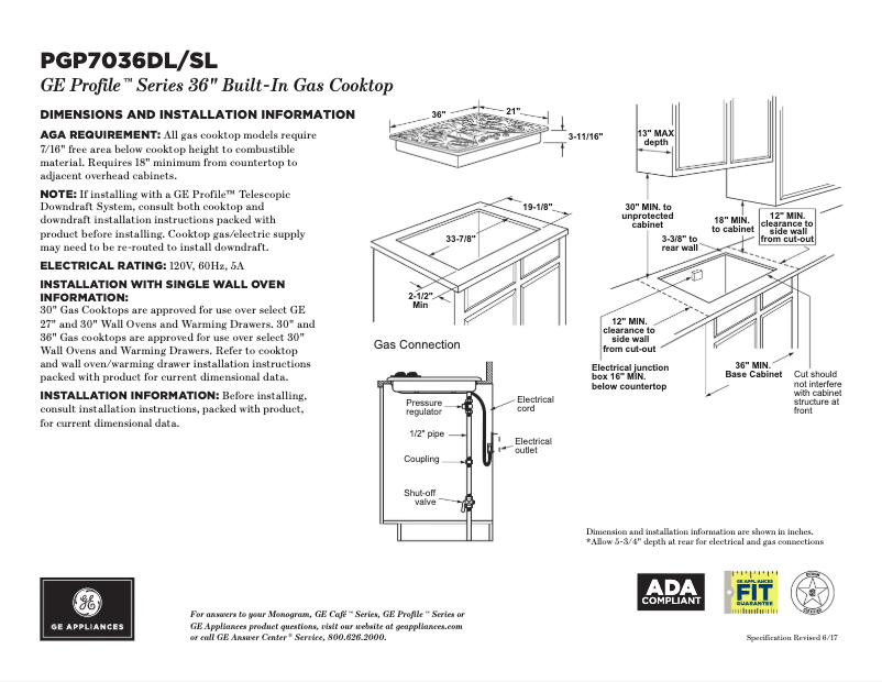 Image de la première page du manuel de l'appareil Profile PGP7036DLBB