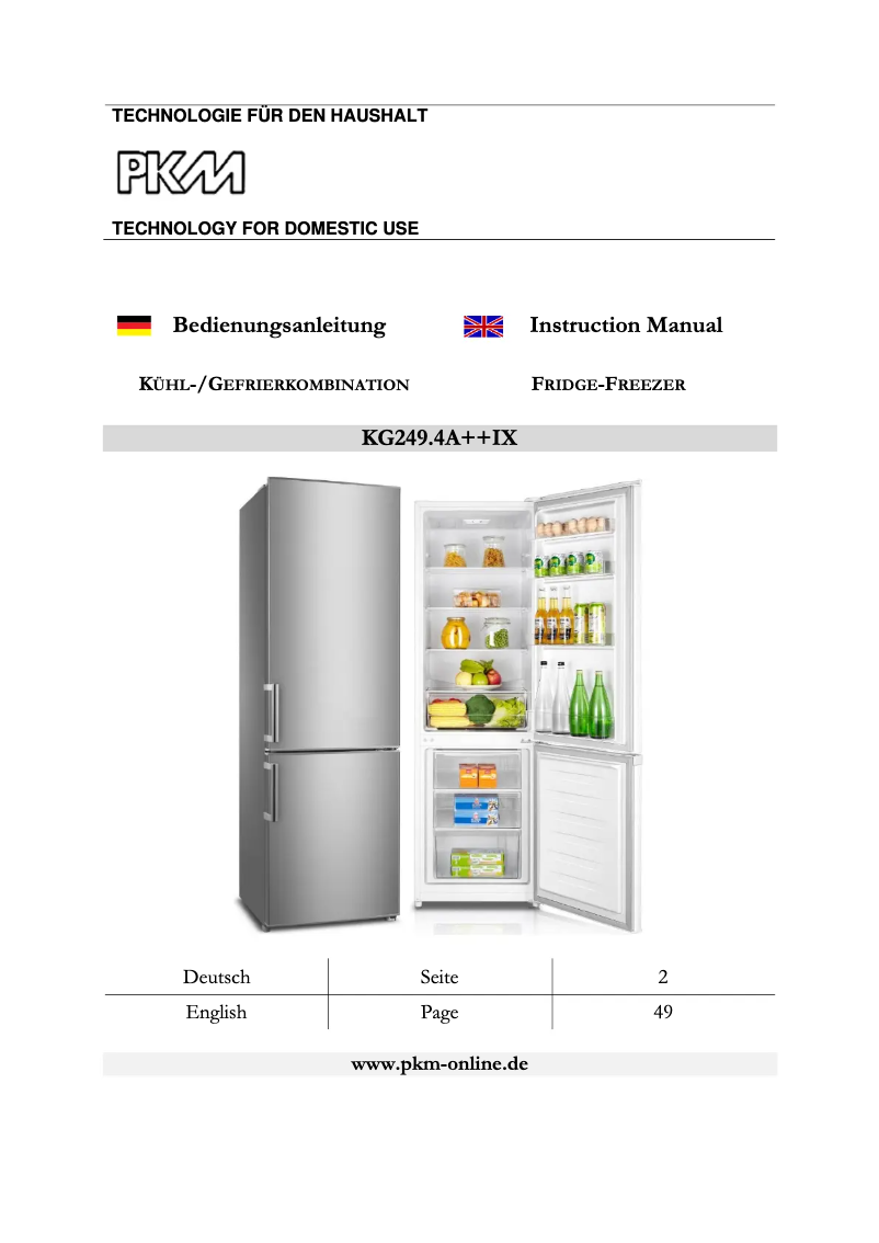 Image de la première page du manuel de l'appareil KG249.4A++IX
