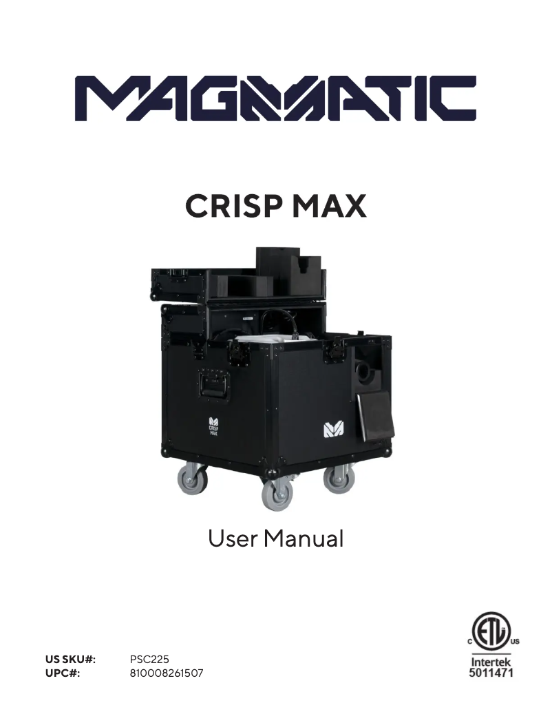 Image de la première page du manuel de l'appareil CRISP MAX