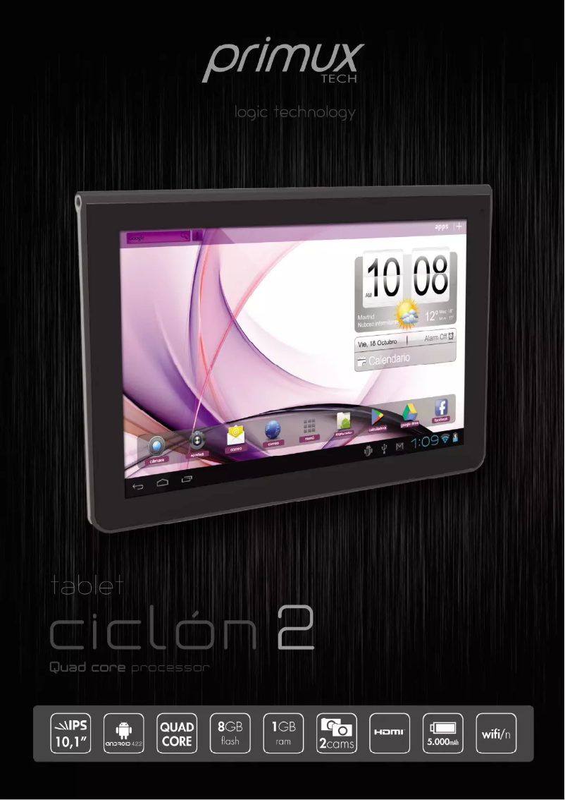 Page 1 de la notice Manuel utilisateur Primux Ciclón 2