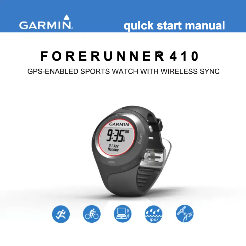 Página 1 del manual Guía de inicio rápido Garmin Forerunner 410