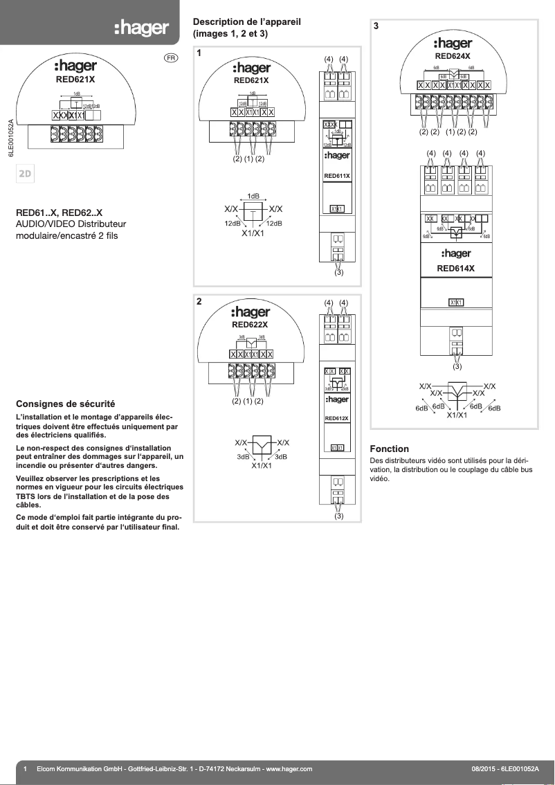 Image de la première page du manuel de l'appareil RED624X