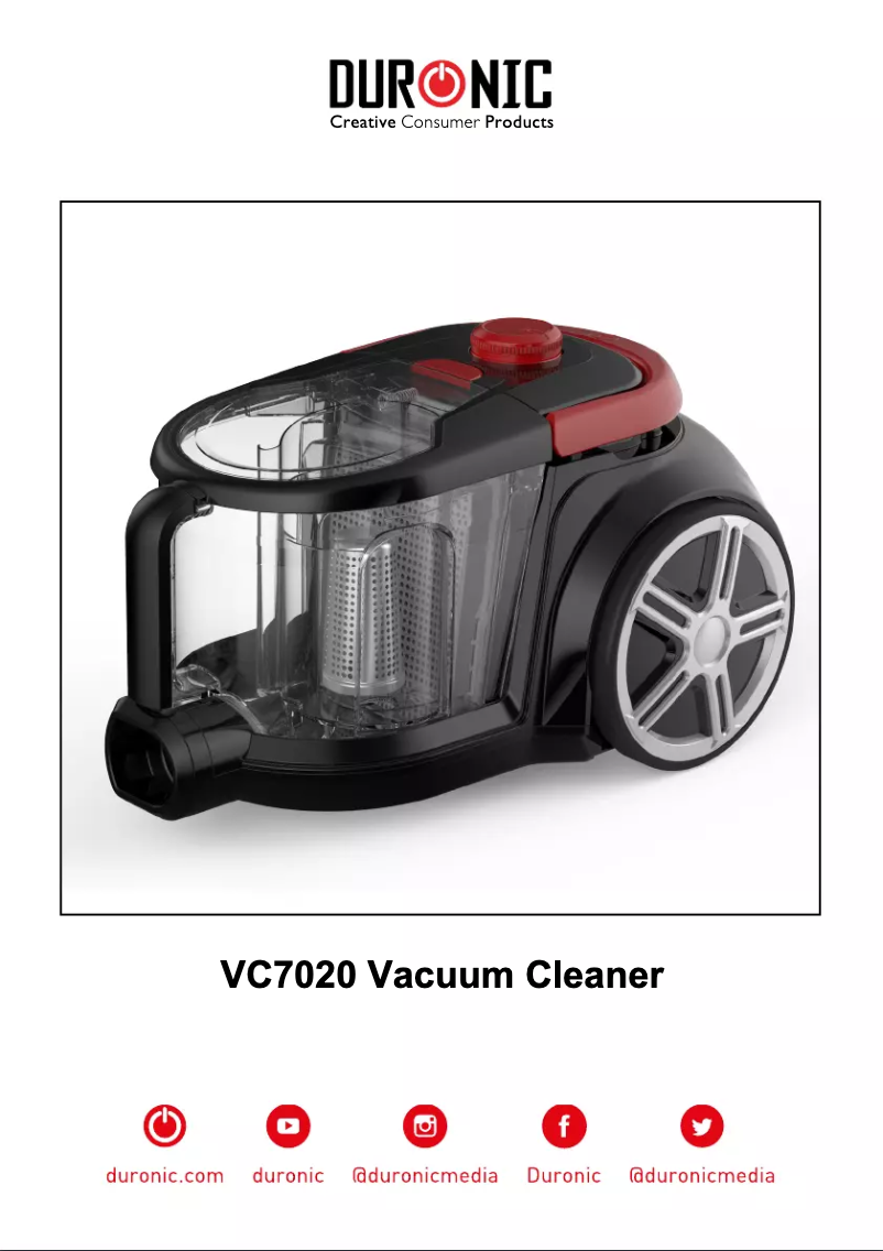 Page 1 de la notice Manuel utilisateur Duronic VC7020