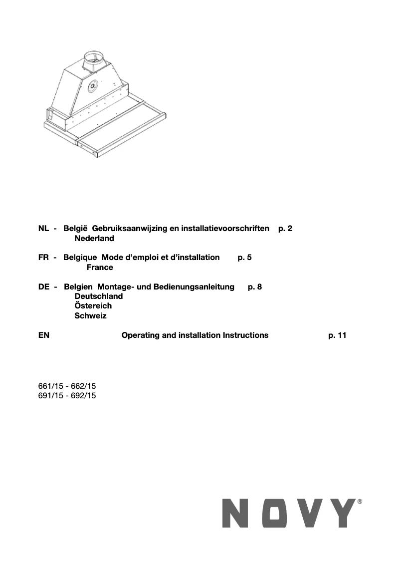 Page n°1 - Manuel utilisateur Novy Move'line Glas 661