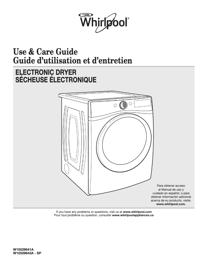 Página 1 del manual Manual de uso y mantenimiento Whirlpool Duet WED86HEBC