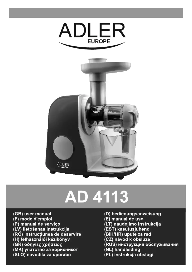 Page n°1 - Manuel utilisateur Adler AD 4113