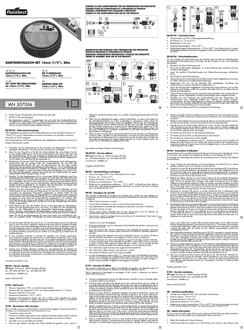 Page n°1 - Manuel utilisateur Florabest IAN 270727