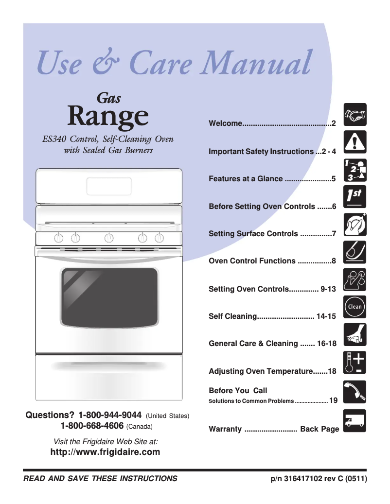 Page 1 de la notice Manuel utilisateur Frigidaire GLGF382DS