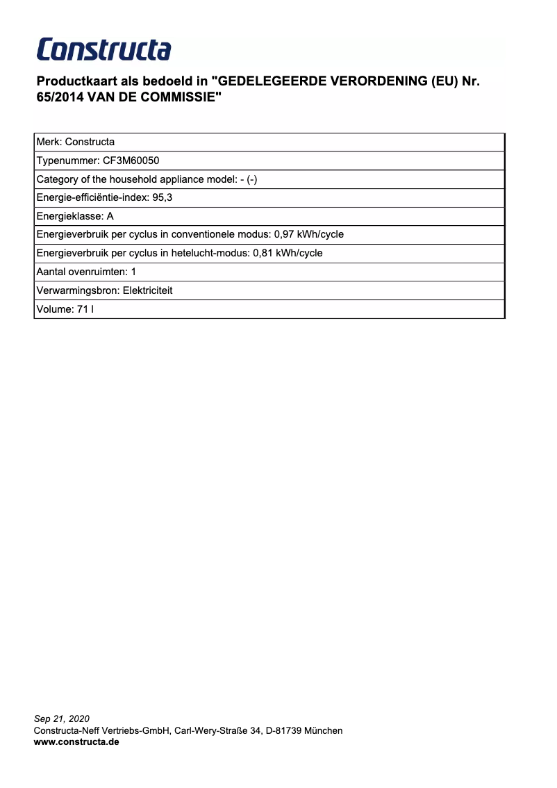 Page n°1 - Mode d'emploi Constructa CF3M60050