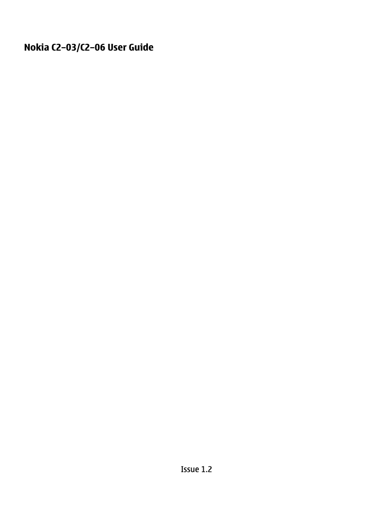 Página 1 del manual Manual de usuario Nokia C2-06