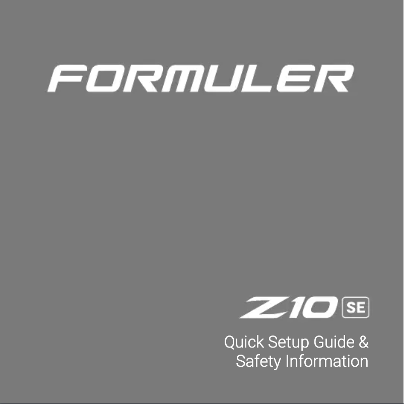 Page 1 de la notice Manuel utilisateur Formuler Z10 SE