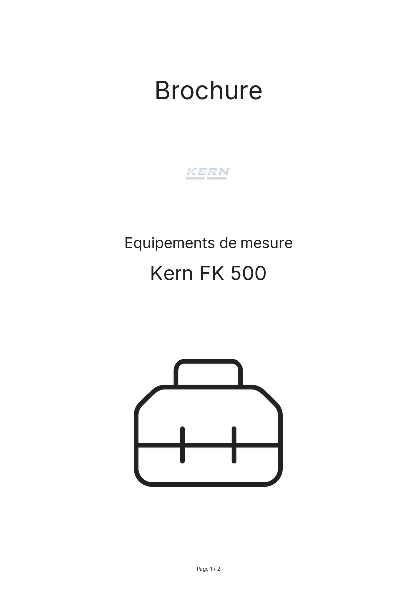 Image de la première page du manuel de l'appareil FK 500