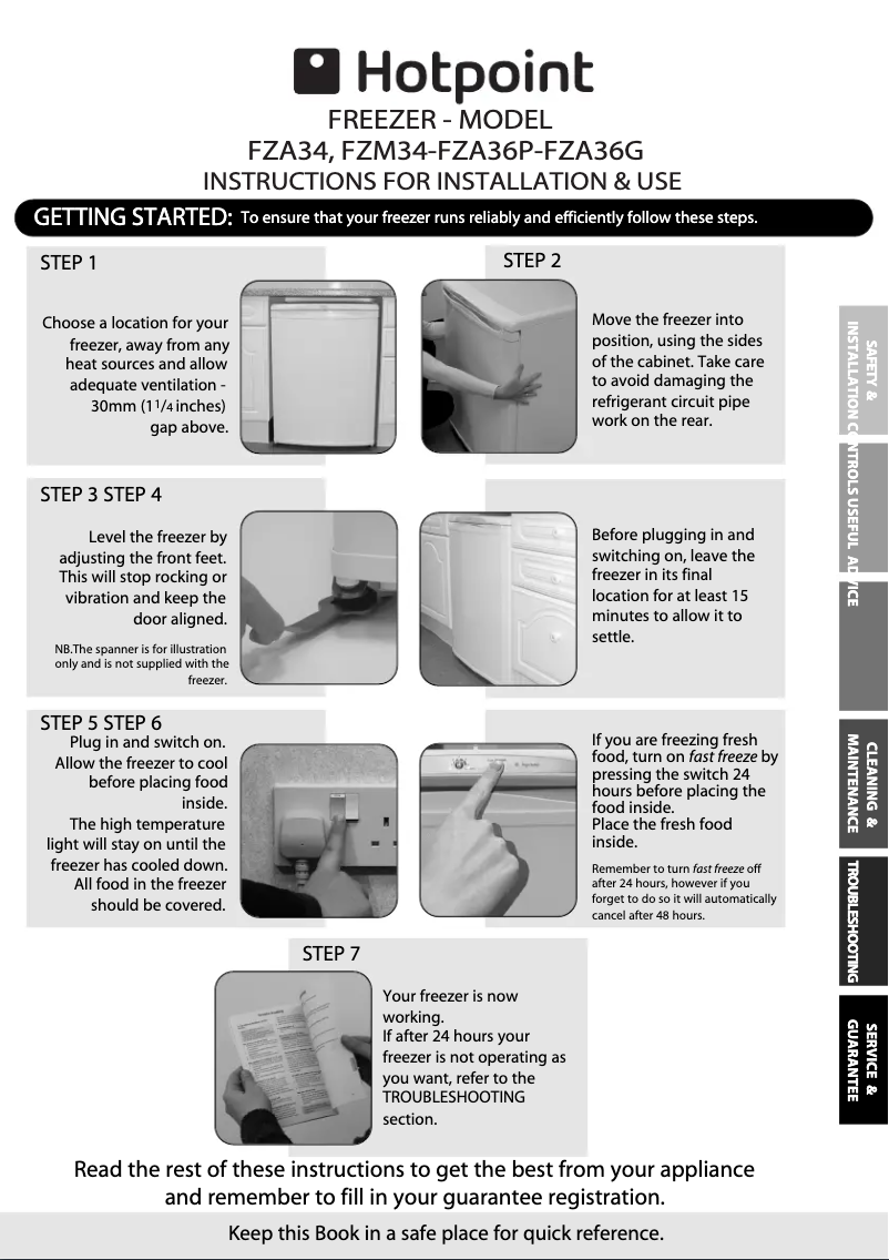 Page n°1 - Manuel utilisateur Hotpoint FZA36P.1