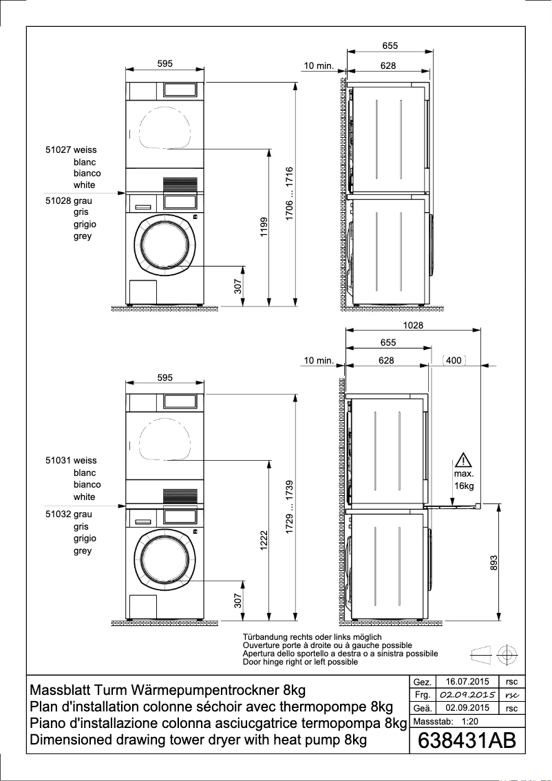 Page 1 de la notice Dessin technique Schulthess Spirit 660