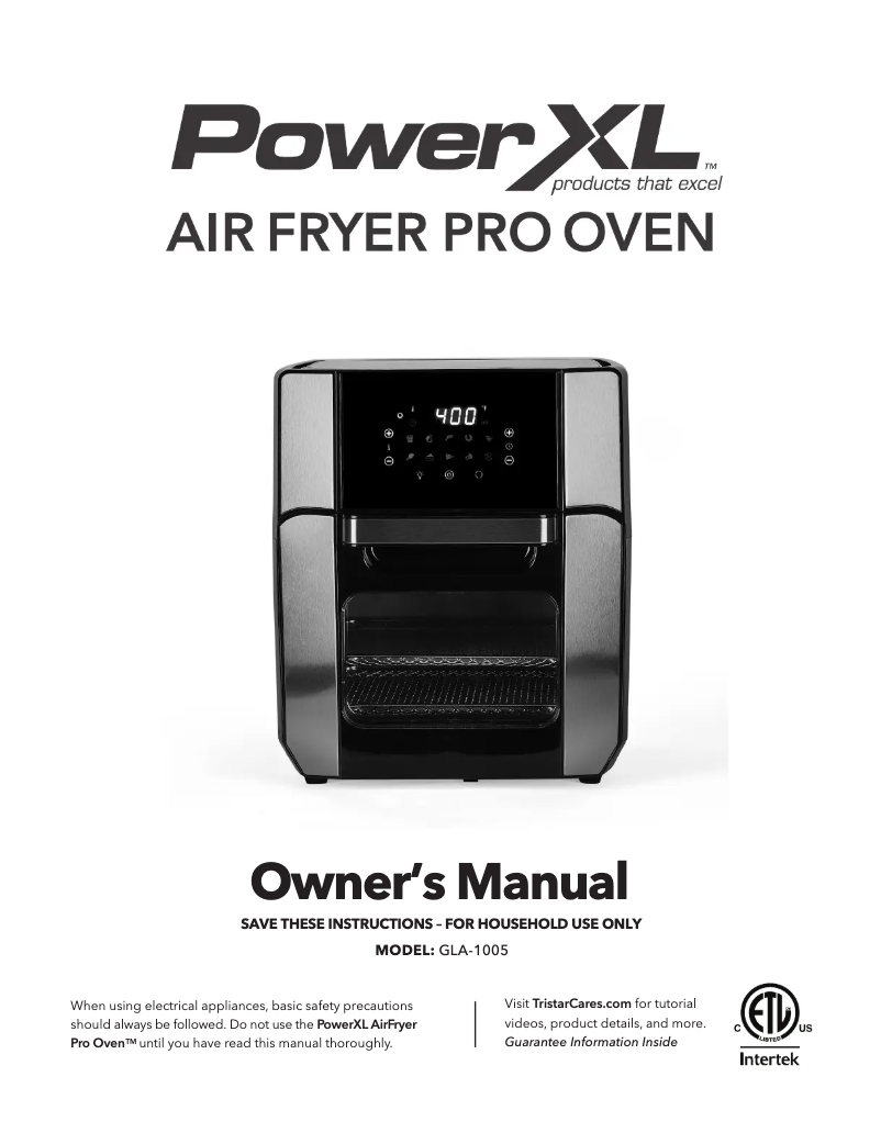 Page n°1 - Manuel utilisateur PowerXL Air Fryer Pro GLA-1005