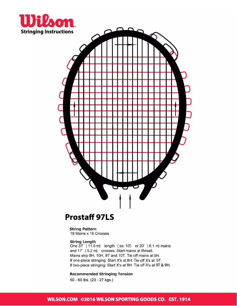 Page n°1 - Manuel utilisateur Wilson Pro Staff 97LS