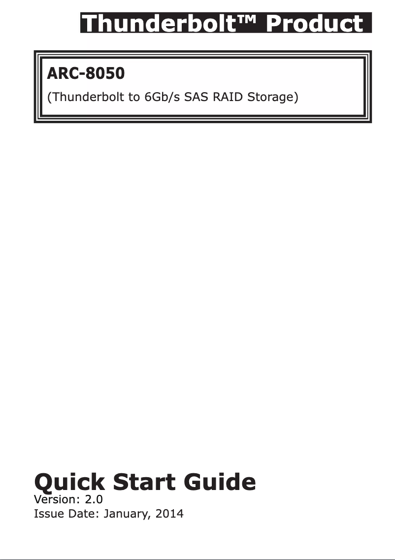 Imagen de la primera página del manual del dispositivo ARC-8050