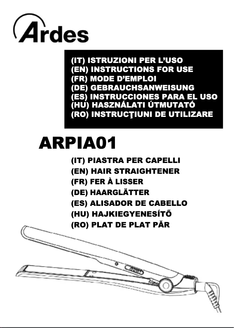 Page n°1 - Manuel utilisateur Ardes ARPIA01