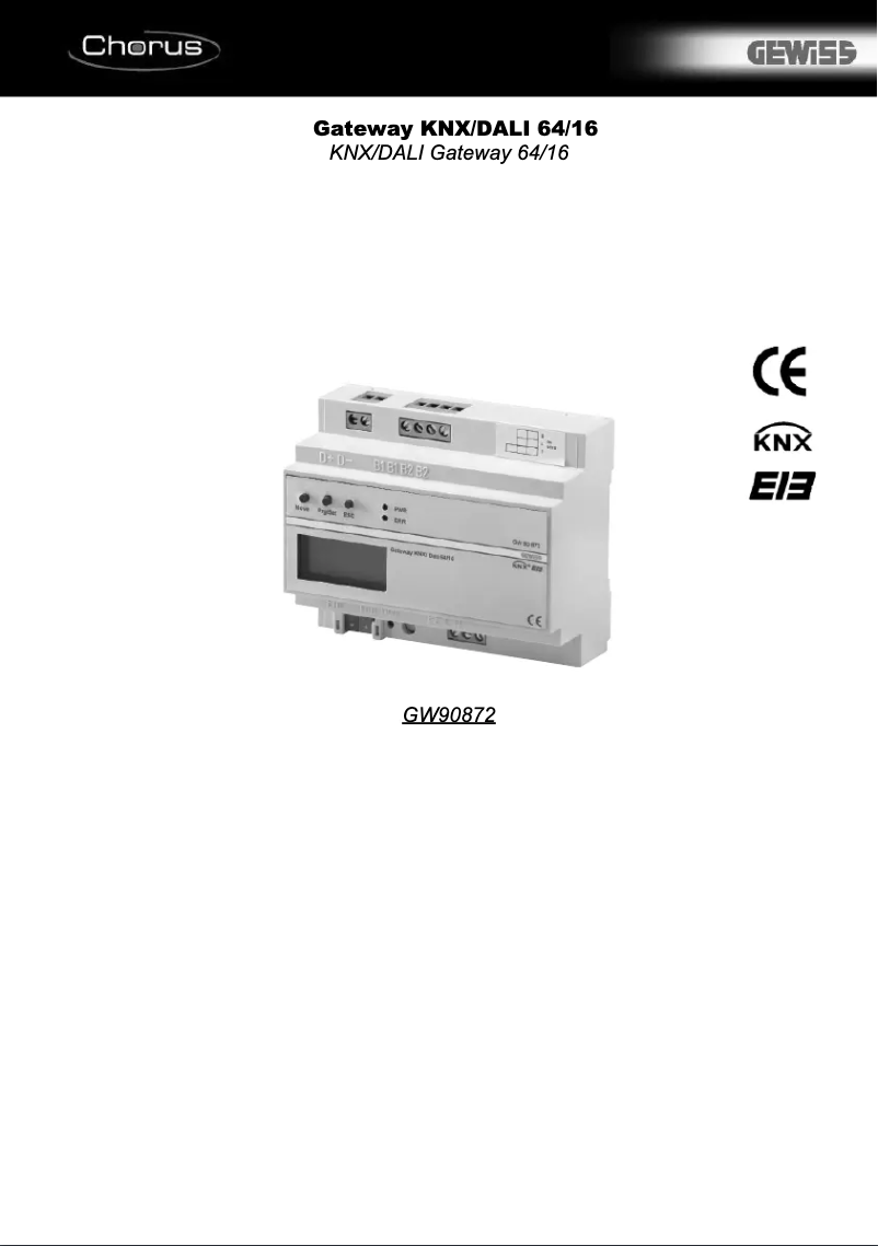 Page 1 de la notice Manuel utilisateur Gewiss GW90872
