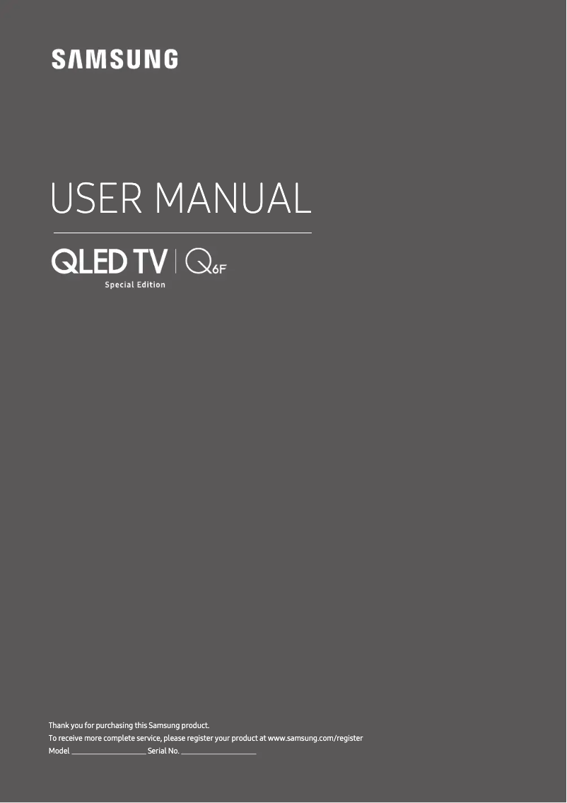 Page 1 de la notice Manuel utilisateur Samsung QLED QE55Q6F (2018)